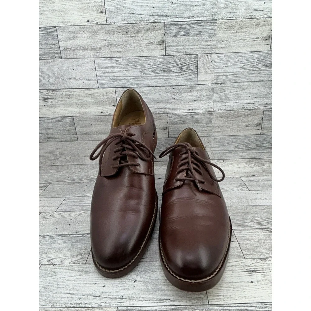 Johnston & Murphy Mens Brown‎ Leather Oxford Dress Shoes Size 9M Made in Brazil